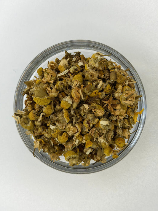 Whole dried chamomile flowers, Matricaria chamomilla, manzanilla, for tea