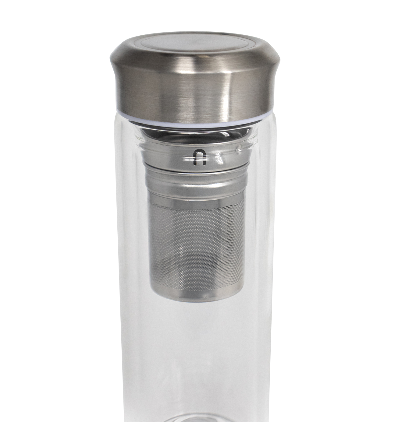 Double Walled Crystal Glass Gemstone Tea Infuser Bottle