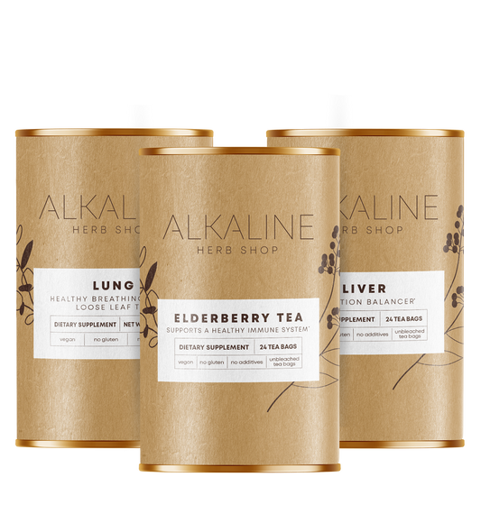 The Tranquility Bundle - Liver Tea Supplement (Happy Liver Tea), Lung Tea Supplement (Happy Lung Tea), and Elderberry Tea Supplement