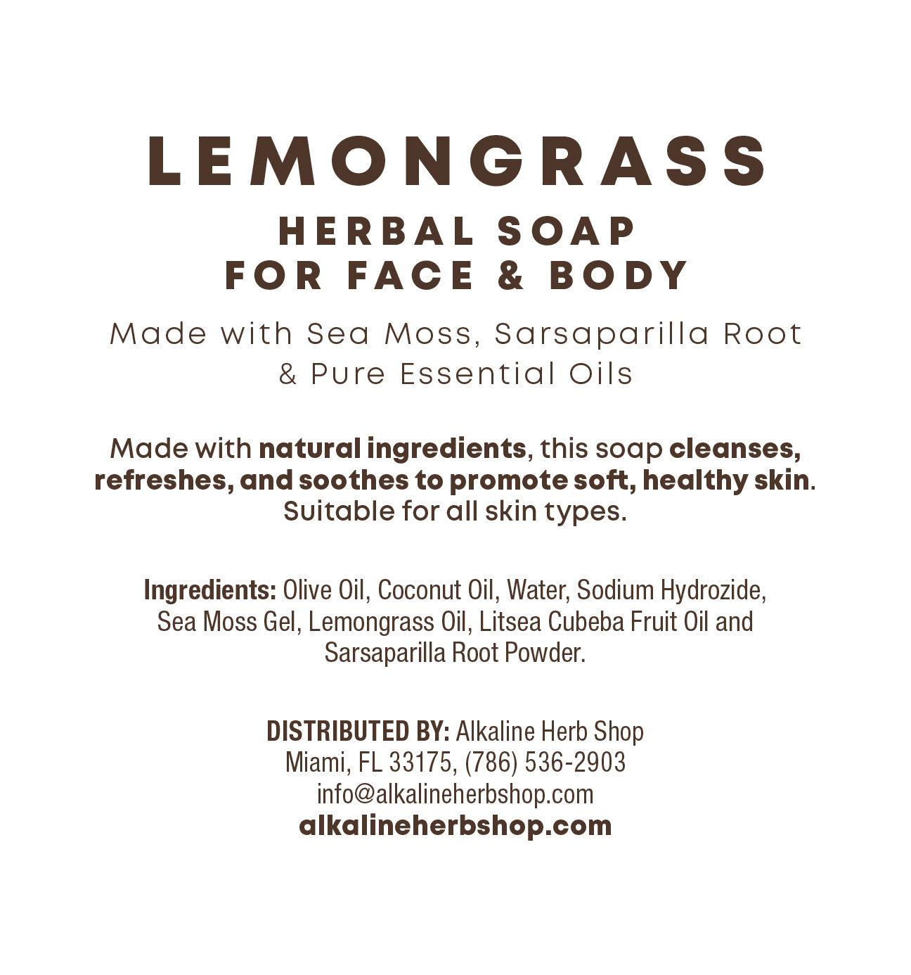 Sea Moss, Sarsaparilla, & Lemongrass Soap