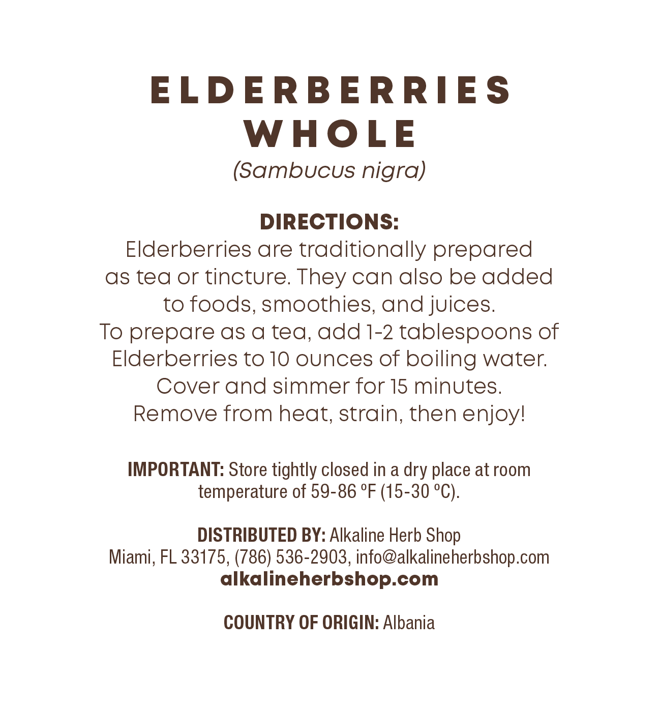 Just Herbs: Elderberries Whole
