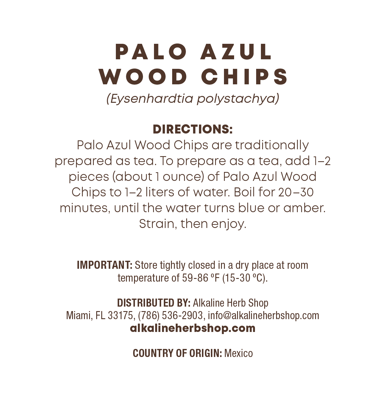 Just Herbs: Palo Azul