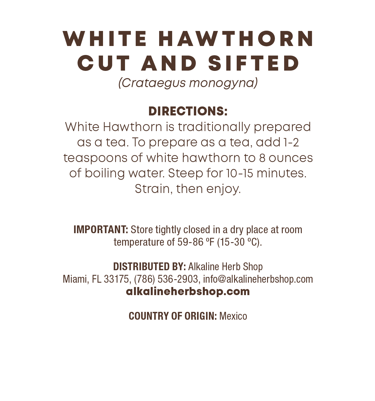 Just Herbs: White Hawthorn (Espino Blanco)