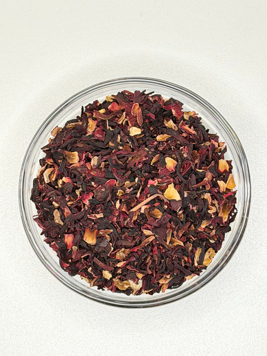 Dried hibiscus flowers, Hibiscus sabdariffa, flor de jamaica, for hibiscus tea and agua de jamaica