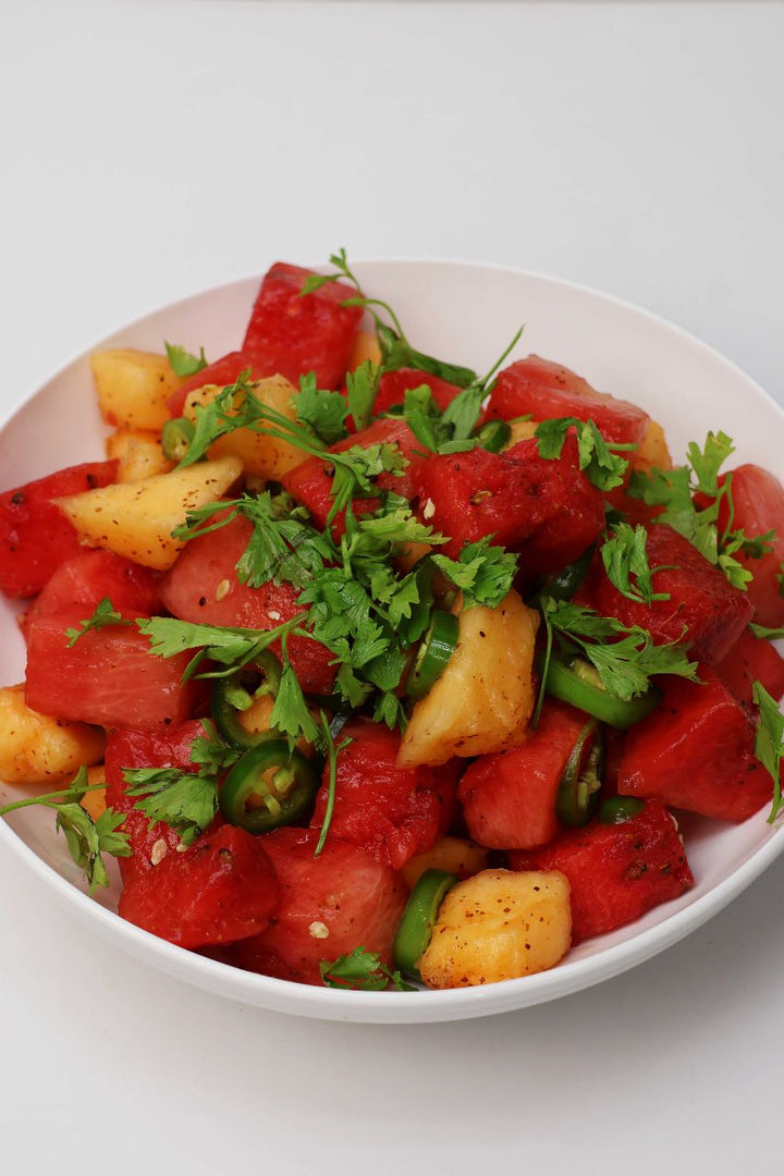 Spicy Watermelon and Cantaloupe Salad