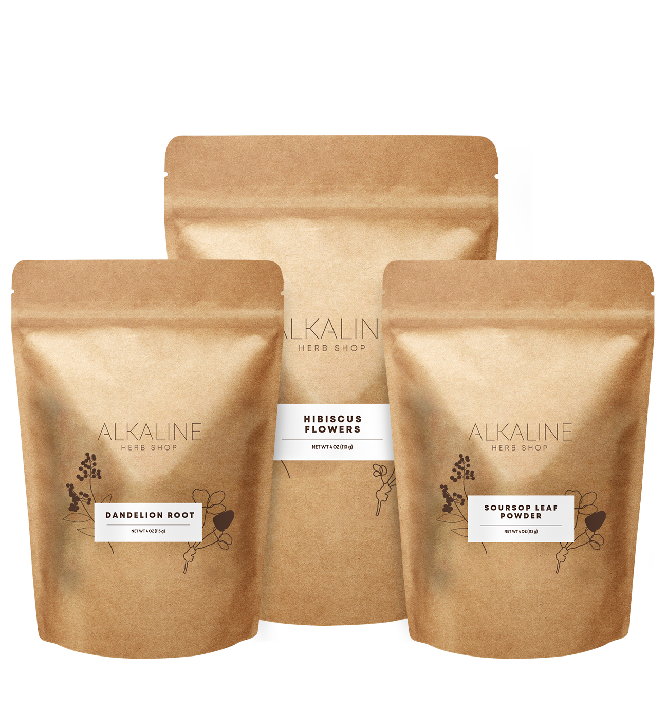 Herbal Glow Bundle - Hibiscus Flowers, Dandelion Root, and Soursop Leaves