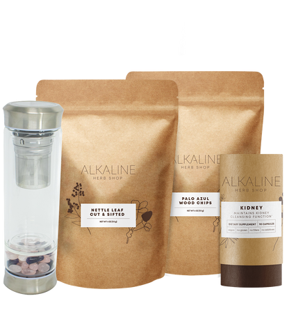 Kidney Bundle - Kidney Supplement, Palo Azul, Nettle Leaf, and Gemstone Tea Infuser