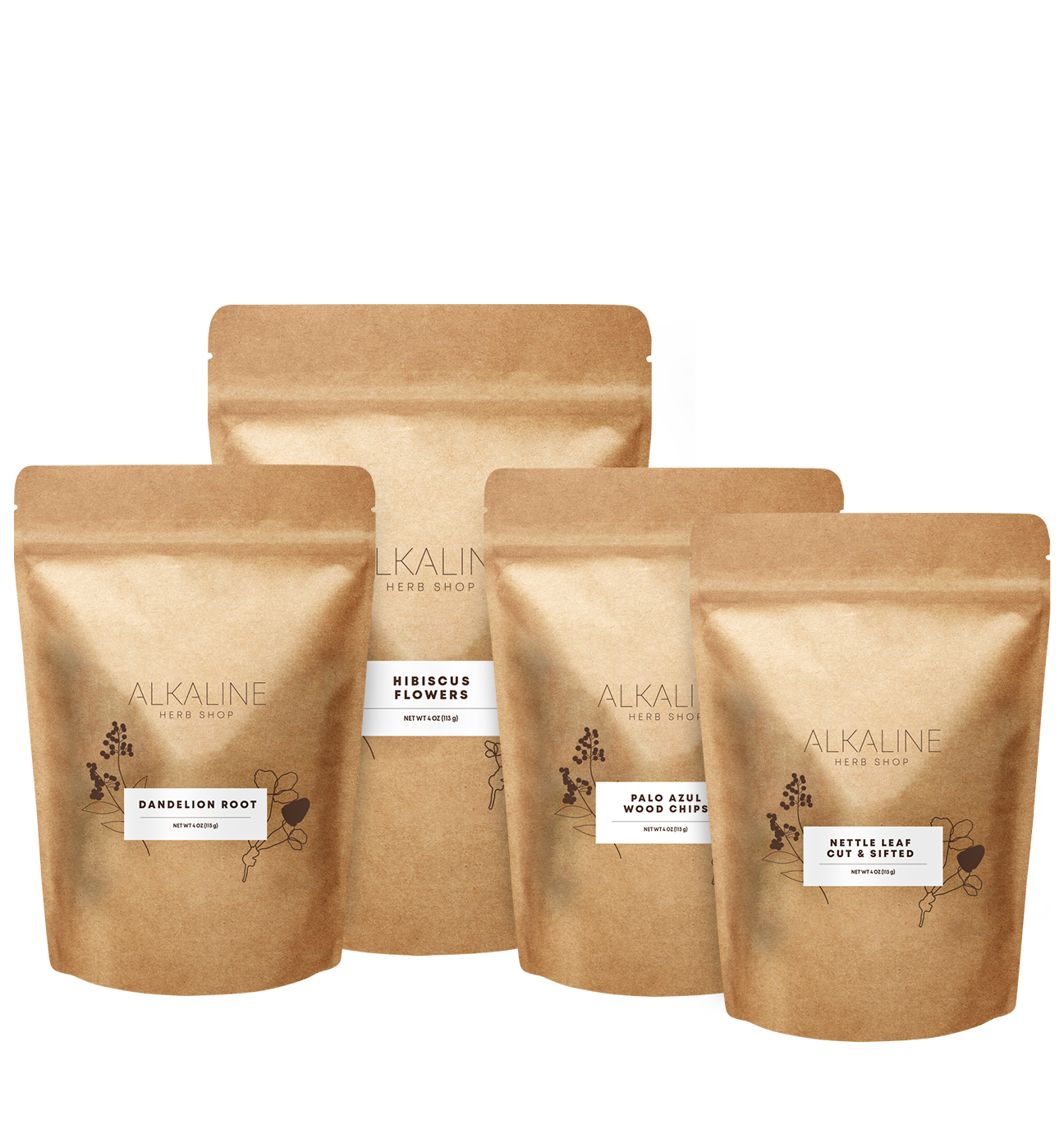 Kidney Tea Bundle - Dandelion Root, Nettle Leaf, Hibiscus Flowers, and Palo Azul