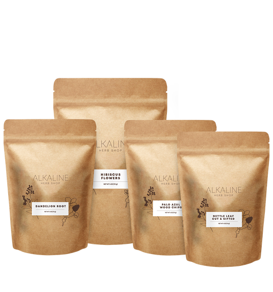 Kidney Tea Bundle - Dandelion Root, Nettle Leaf, Hibiscus Flowers, and Palo Azul