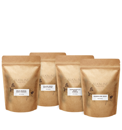 Liver Tea Bundle - Milk Thistle Seed, Dandelion Root, Yellow Dock, and Sarsaparilla Root