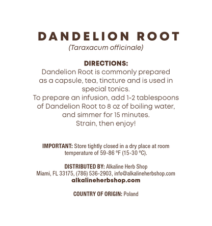 Dandelion Root 4 oz, Cut and Sifted (Diente de Leon)