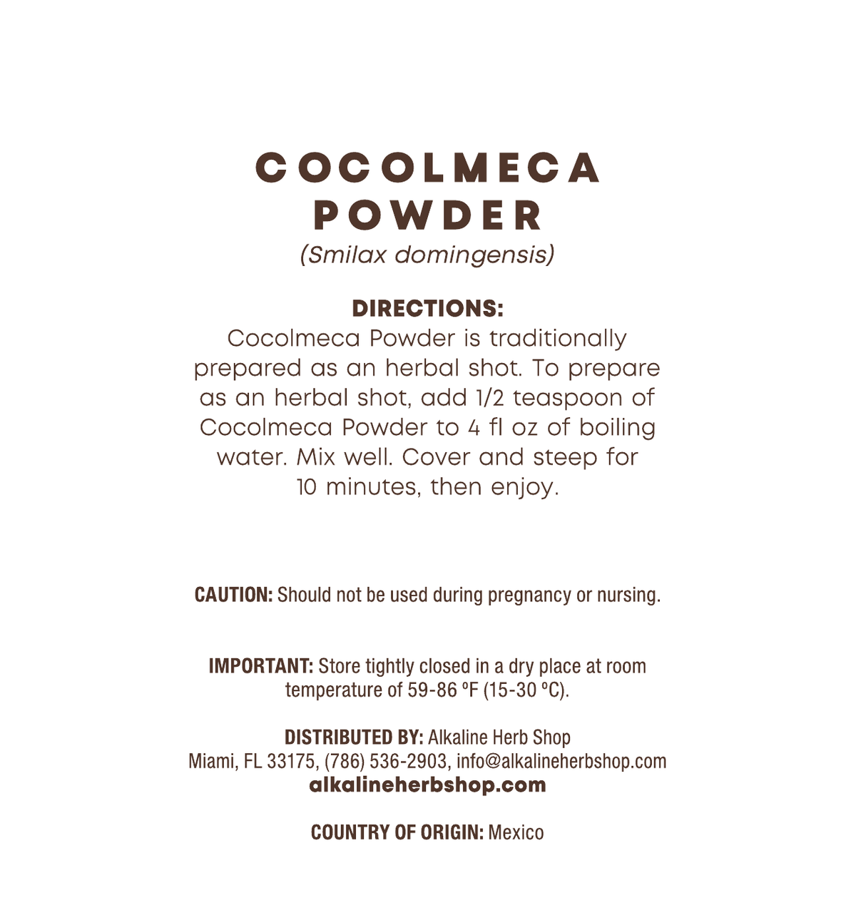 Cocolmeca Powder 4 oz (Cocolmeca Bark Root) for Herbal Shots