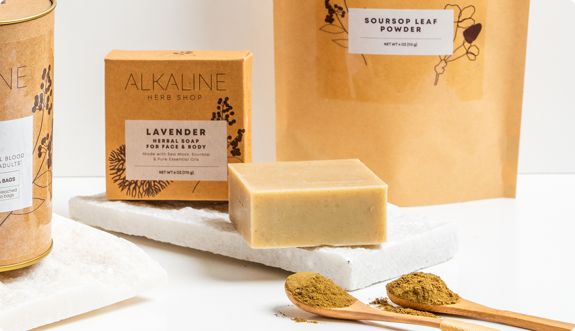 Handmade sea moss herbal soap