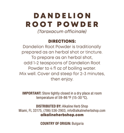 Dandelion Root Powder 4 oz (Diente de Leon) for Herbal Shots