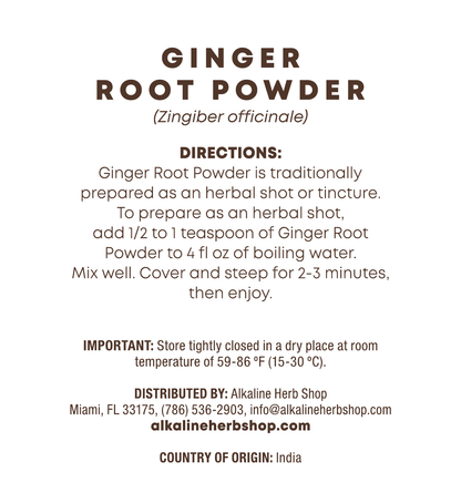 Ginger Root Powder 4 oz (Jengibre en Polvo) for Herbal Shots