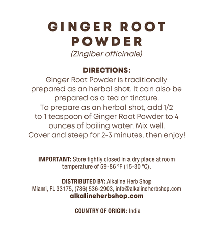 Ginger Root Powder 4 oz (Jengibre en Polvo) for Herbal Shots