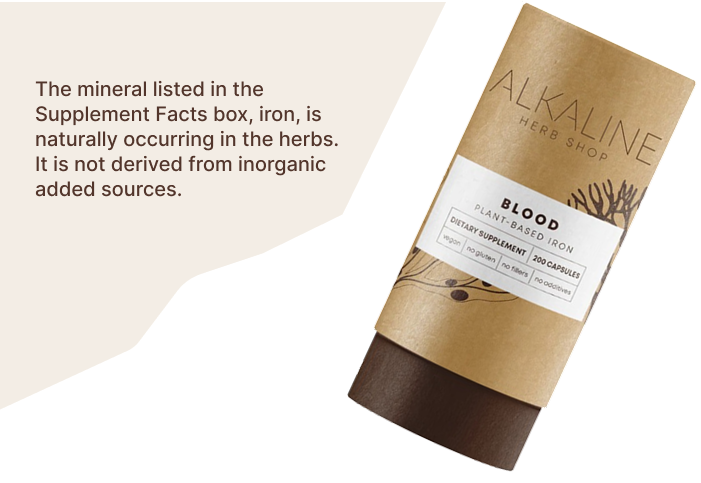 Iron Blend Supplement Facts panel