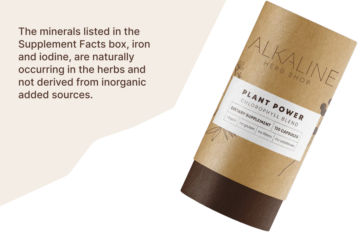 Chlorophyll Blend Supplement Facts panel