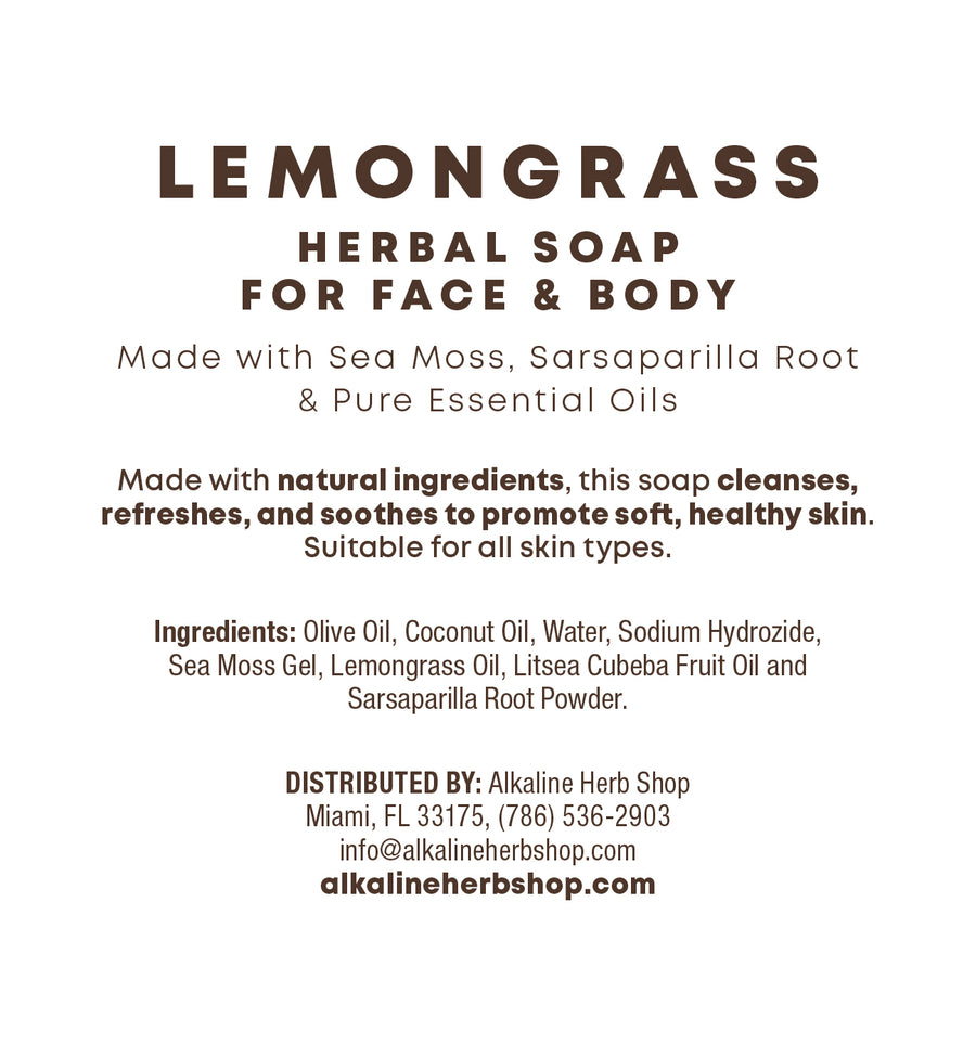 Sea Moss, Sarsaparilla and Lemongrass Soap