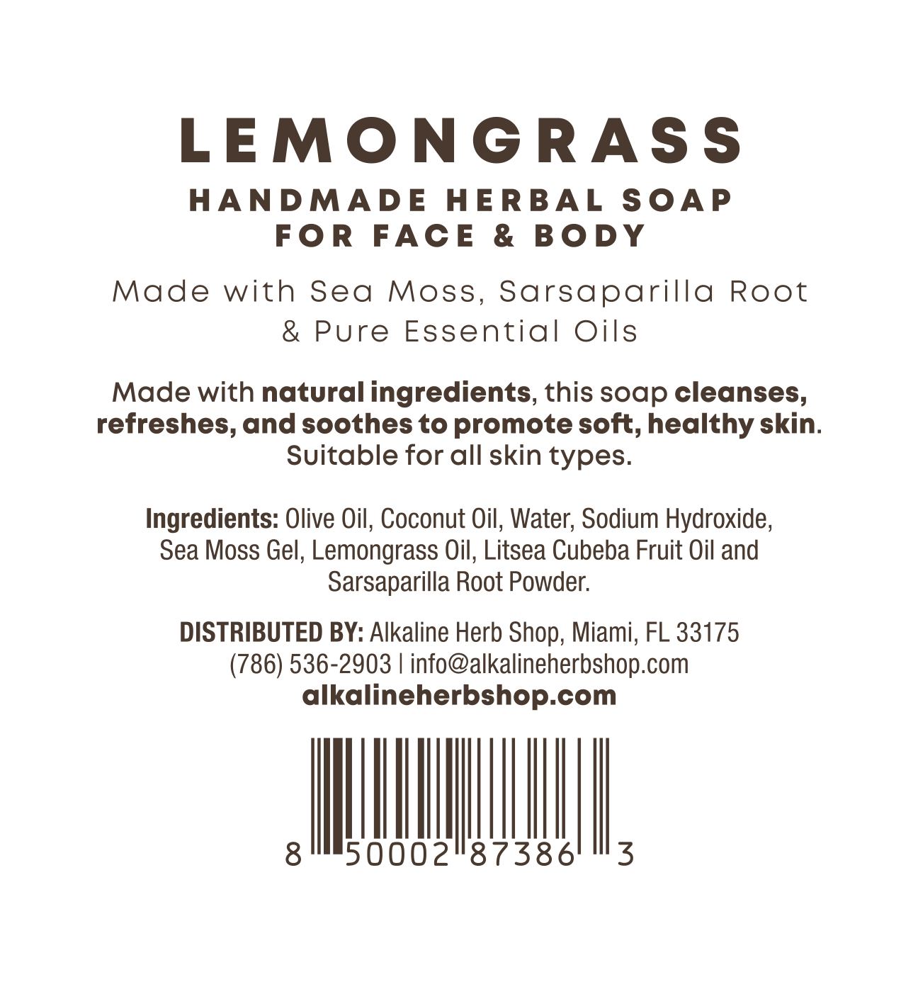 Sea Moss, Sarsaparilla, & Lemongrass Soap