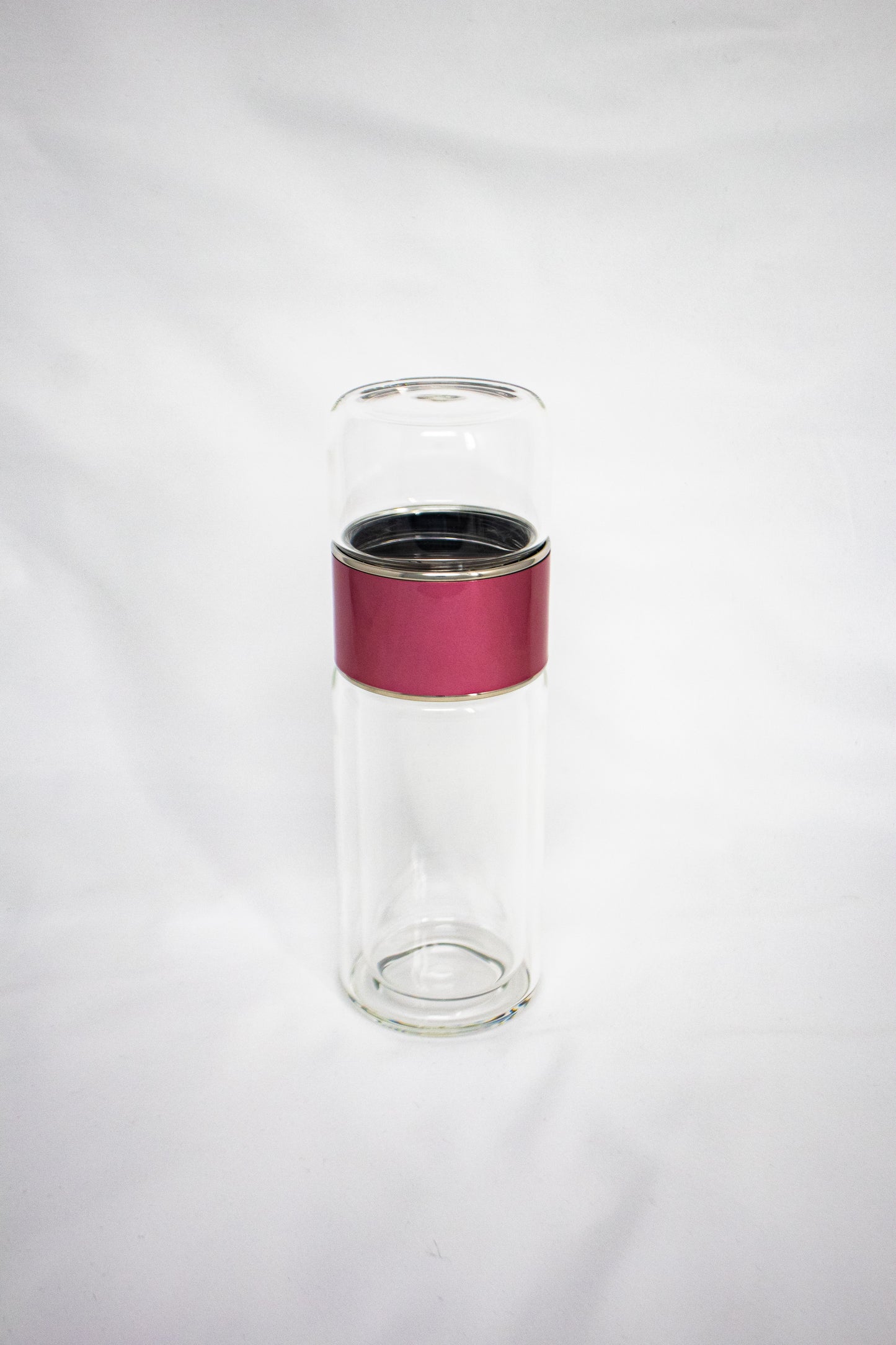 Glass Tea Strainer Leak-Proof, Tumbler Water Separation Tea Filter Cup 10 oz Pink