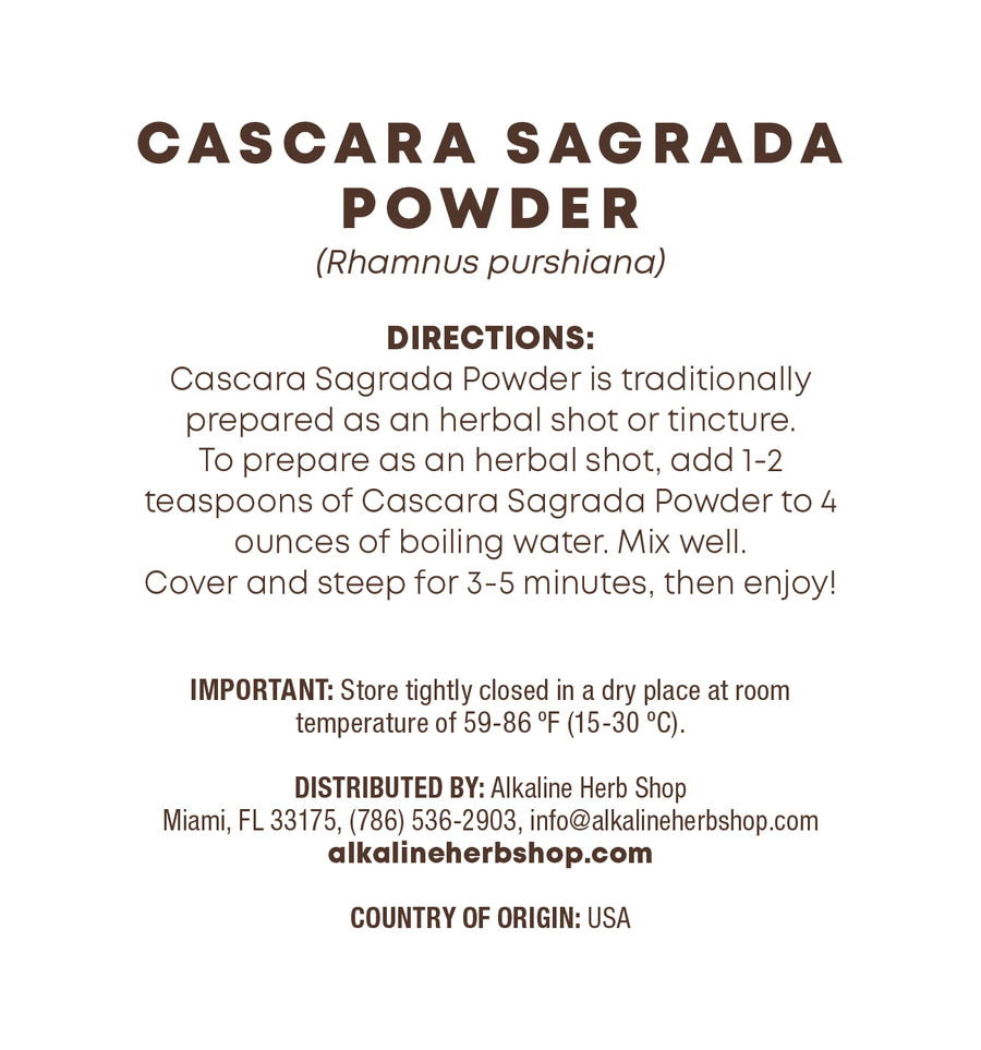 Just Herbs: Cascara Sagrada Powder
