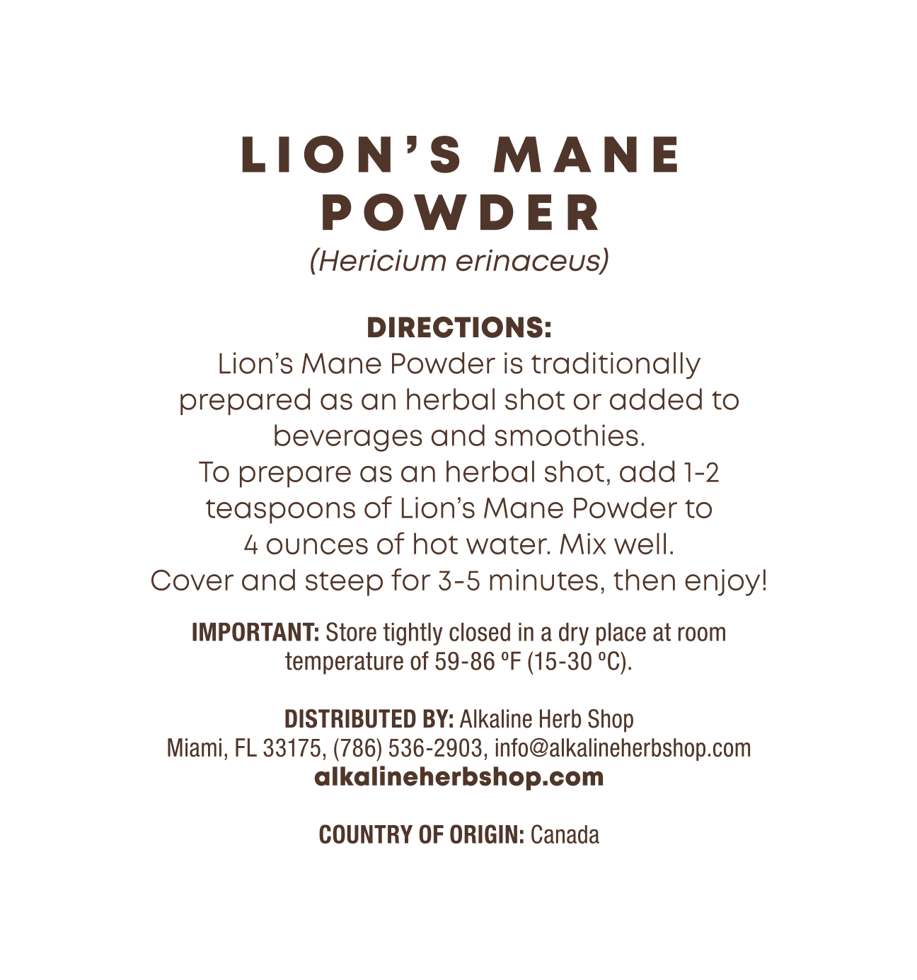 Just Herbs: Lion's Mane Powder