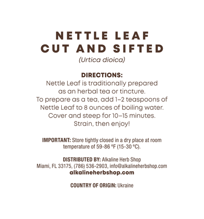 Just Herbs: Nettle Leaf Cut and Sifted
