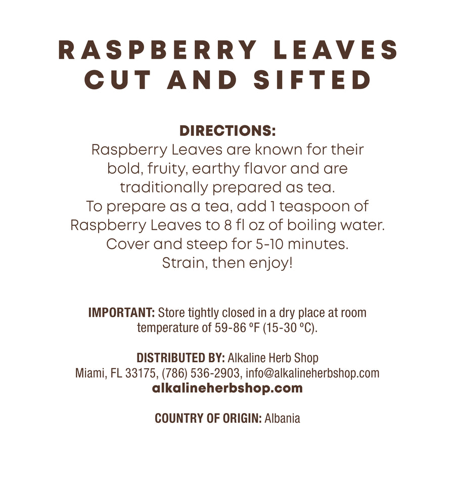 Just Herbs: Raspberry Leaves Cut and Sifted