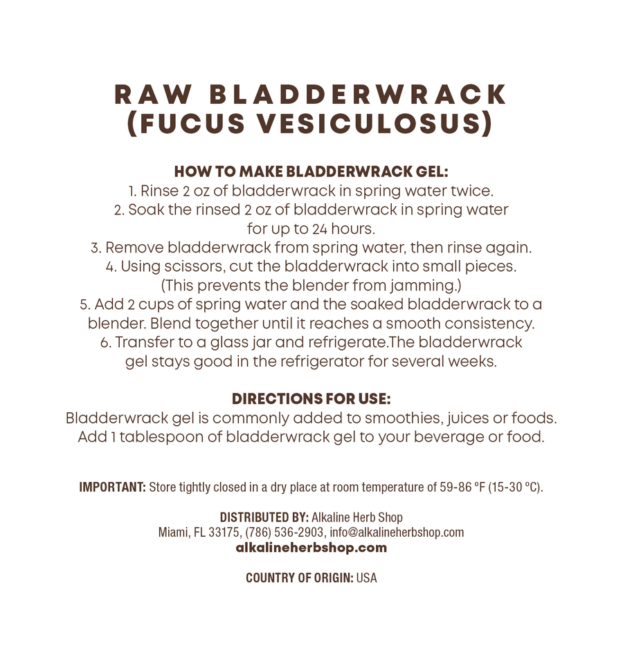 Raw Bladderwrack 4 OZ (Fucus Vesiculosus)