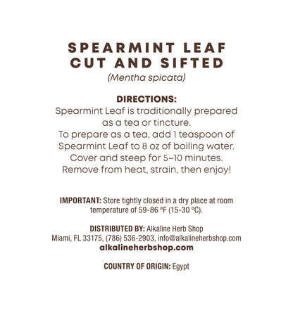 Just Herbs: Spearmint Leaf Cut and Sifted