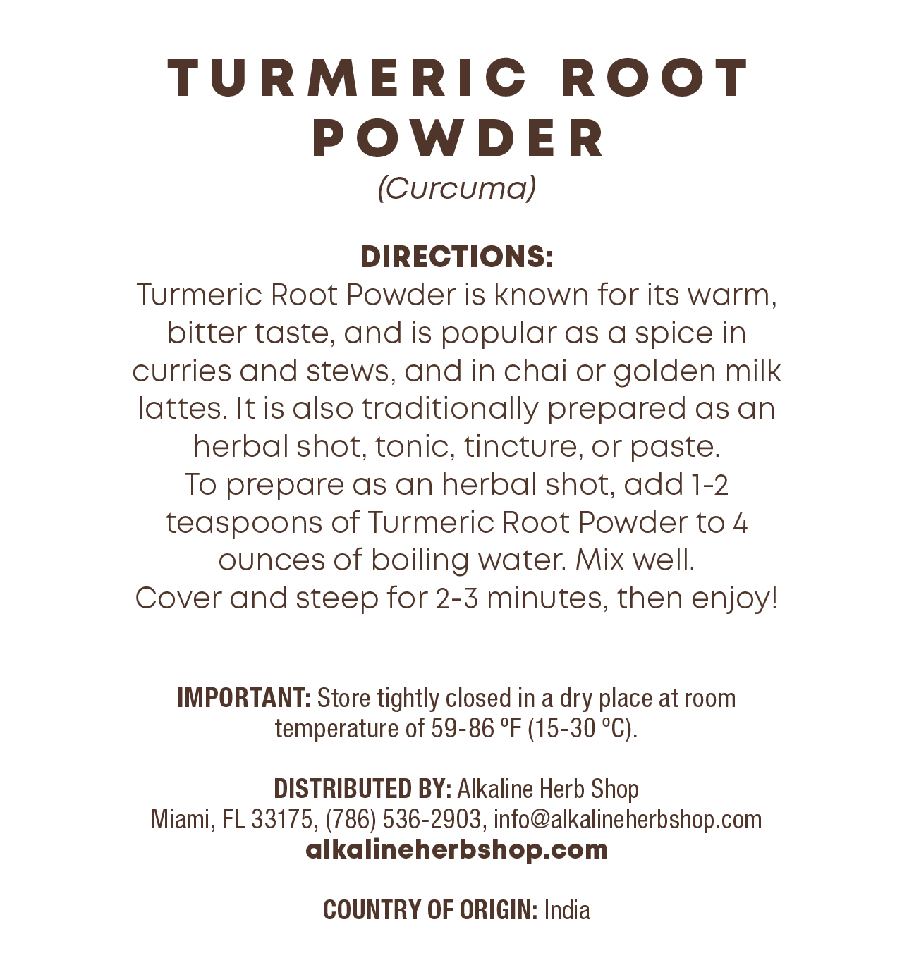 Just Herbs: Turmeric Root Powder