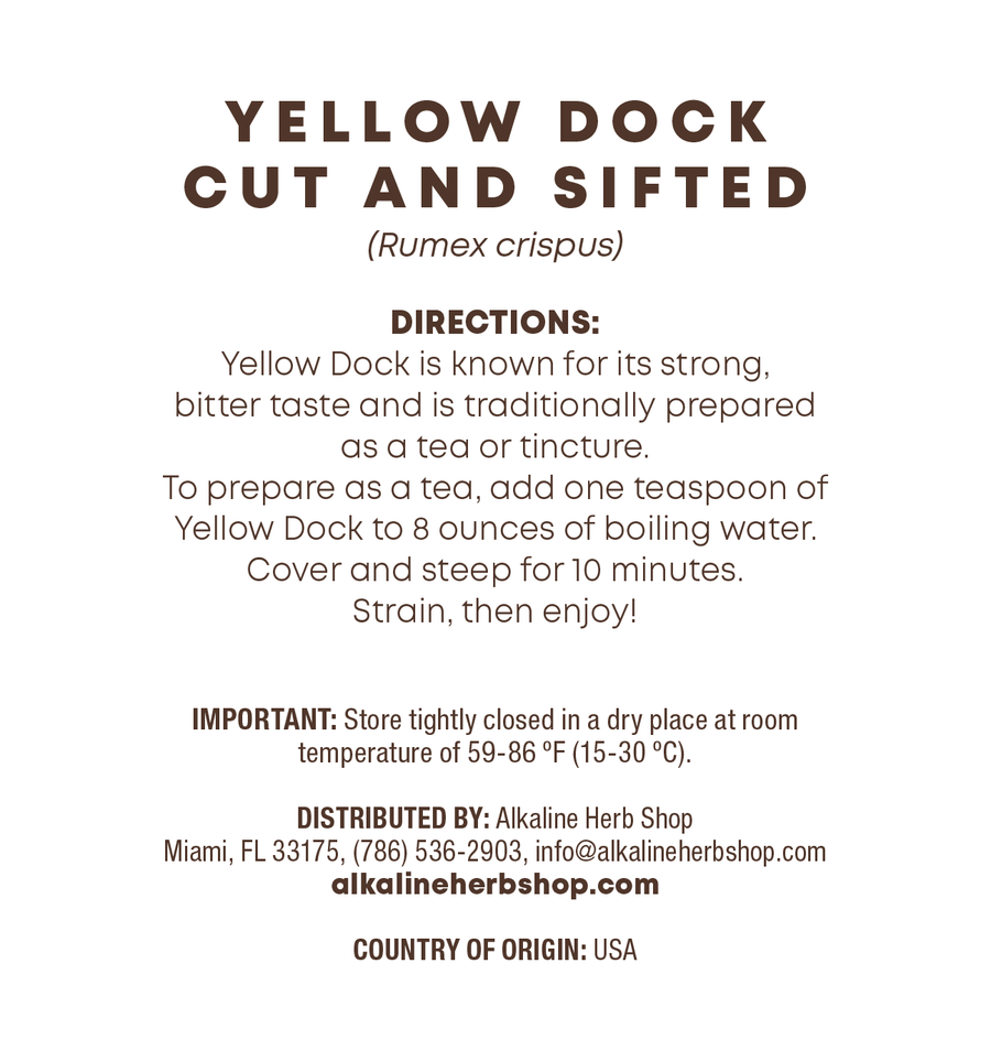 Just Herbs: Yellow Dock Cut and Sifted