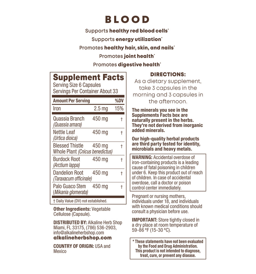 Blood Supplement 200 Capsules (Iron)
