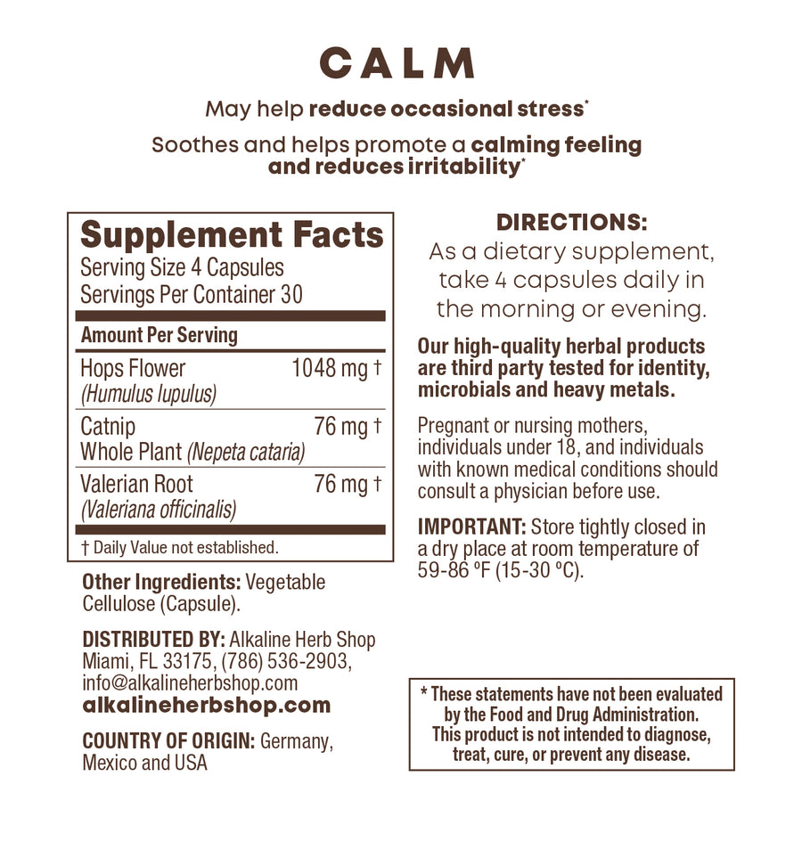 Calm Supplement 120 Capsules (Happy Mood)