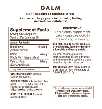 Calm Supplement 120 Capsules (Happy Mood)