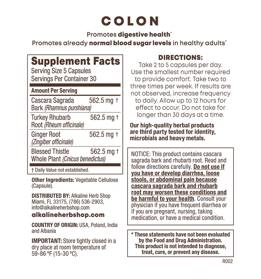 Colon Supplement 150 Capsules (Happy Colon)