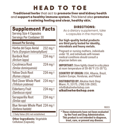 Head to Toe Supplement 120 Capsules (Happy Healthy Body)