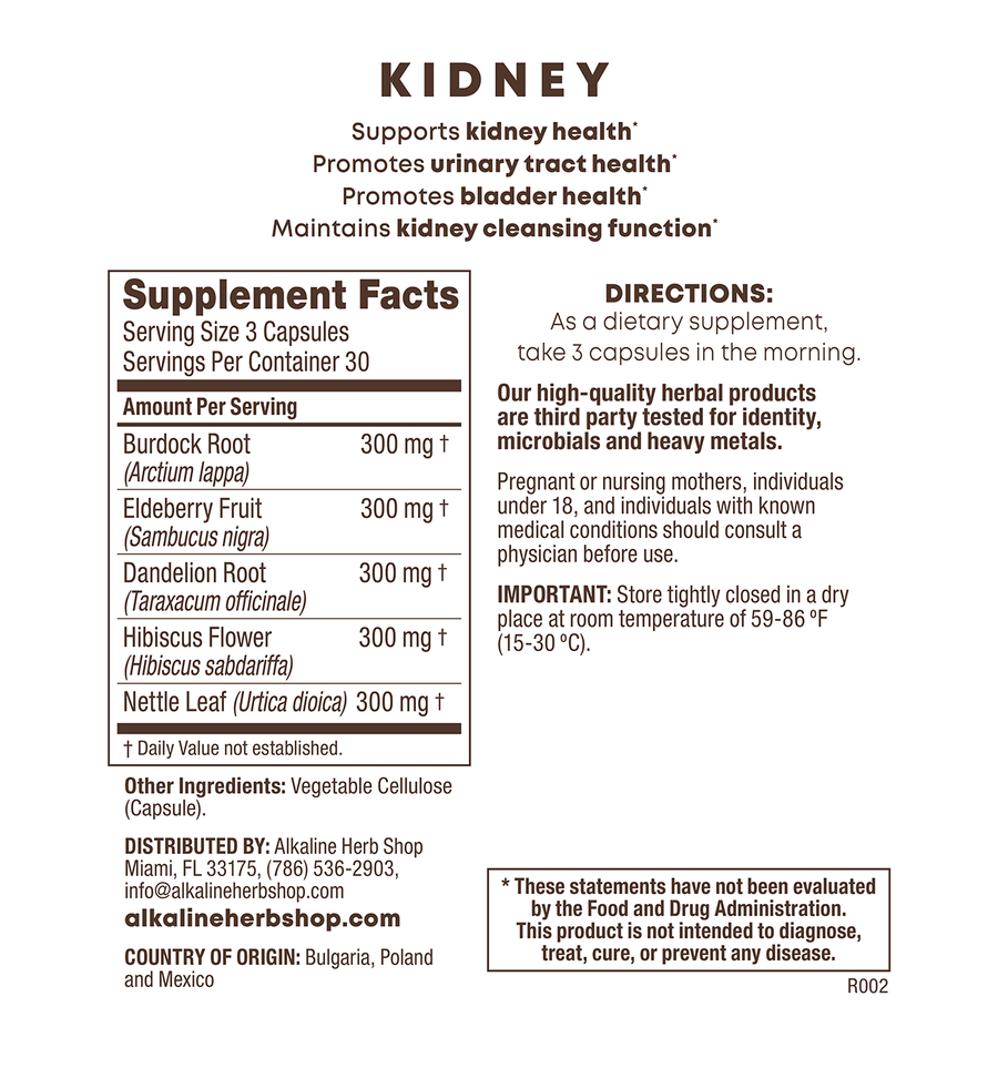 Kidney Supplement 90 Capsules