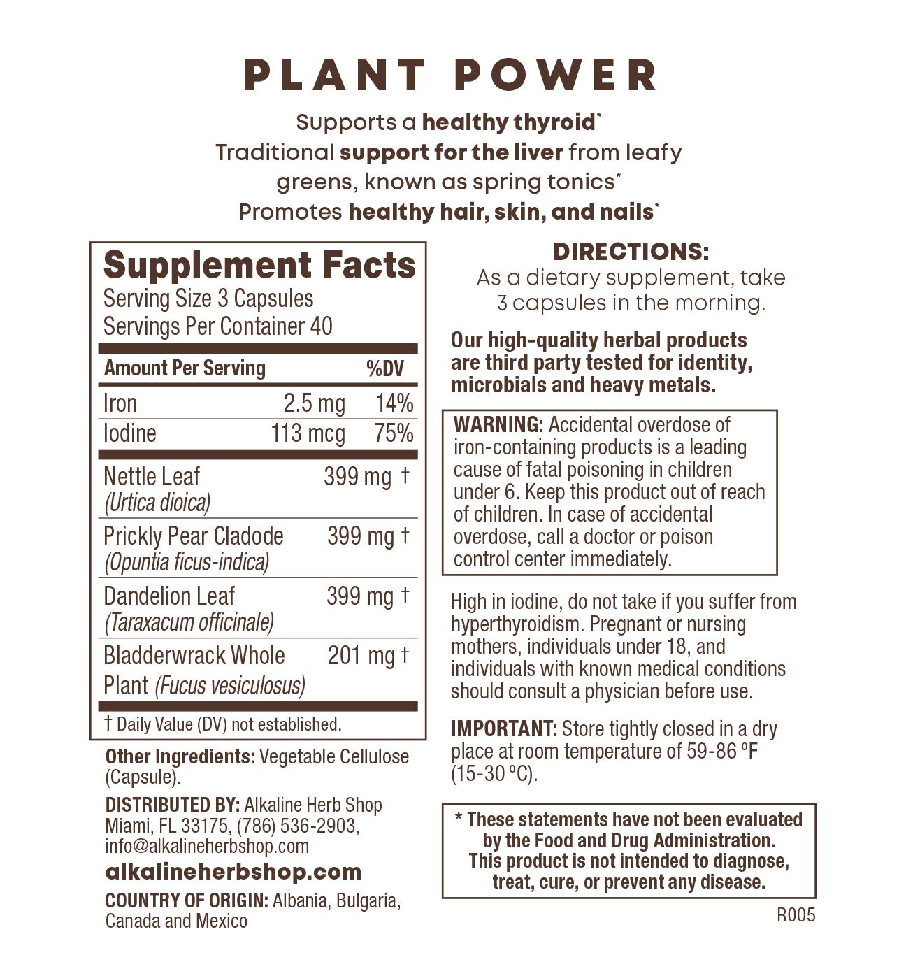 Plant Power Supplement 120 Capsules (Chlorophyll)