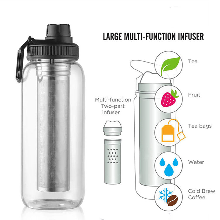 Sports Glass Bottle with Infuser