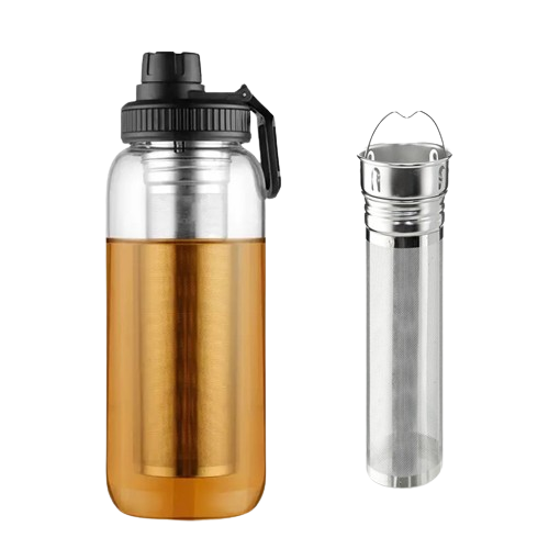 Sports Glass Bottle with Infuser