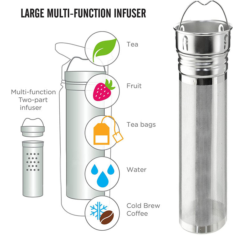 Sports Glass Bottle with Infuser