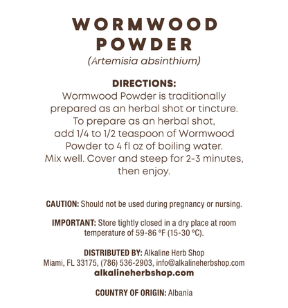 Wormwood Powder 4 oz (Ajenjo) for Herbal Shots