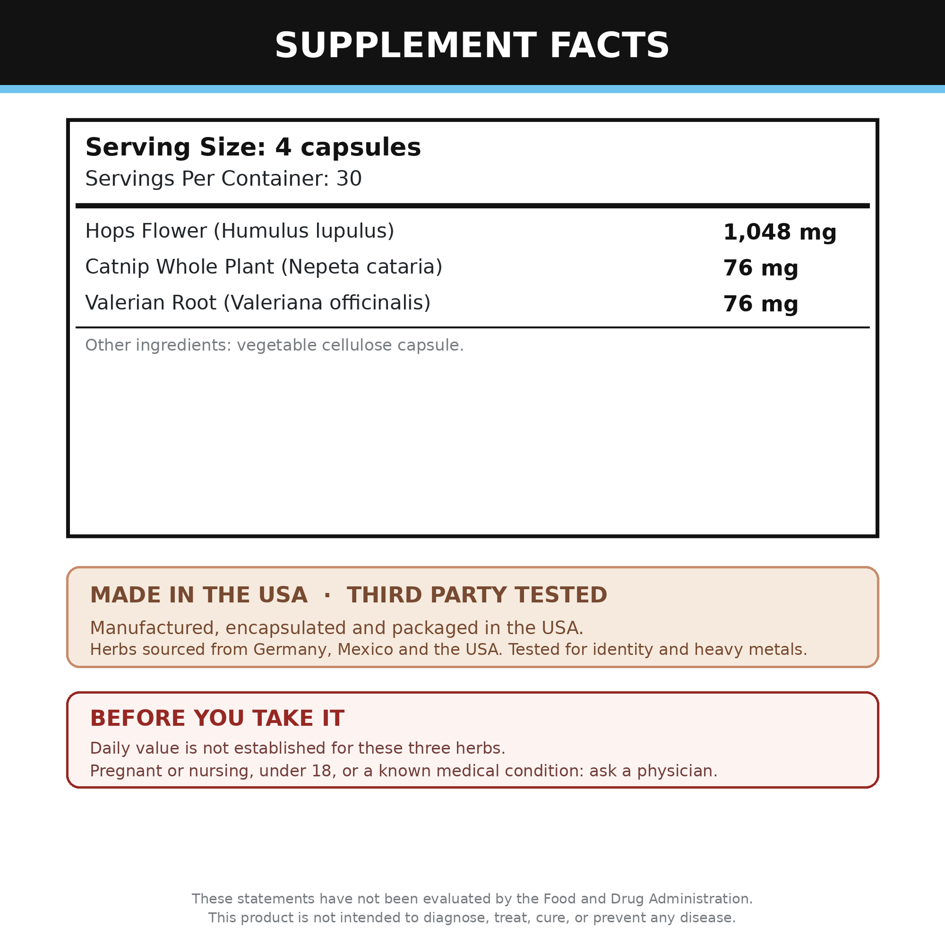 Calm Supplement 120 Capsules (Happy Mood)