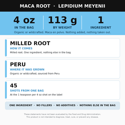 Maca Root Powder 4 oz (Peruvian Maca, Maca en Polvo)