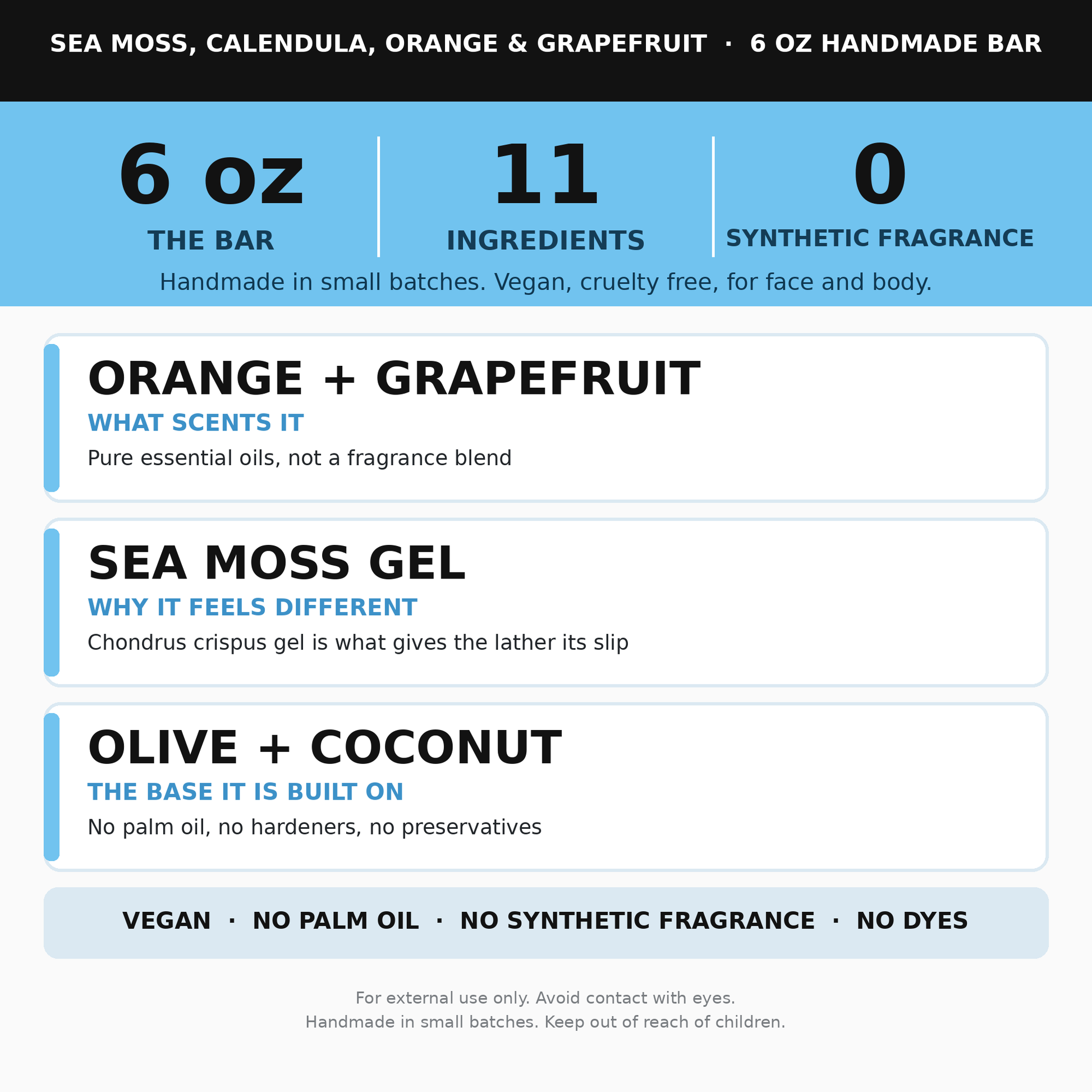 Sea Moss, Calendula, & Orange Grapefruit Soap