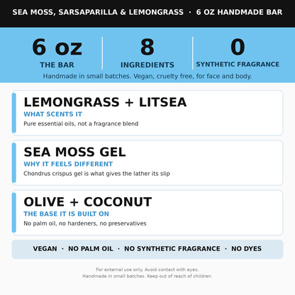 Sea Moss, Sarsaparilla, & Lemongrass Soap