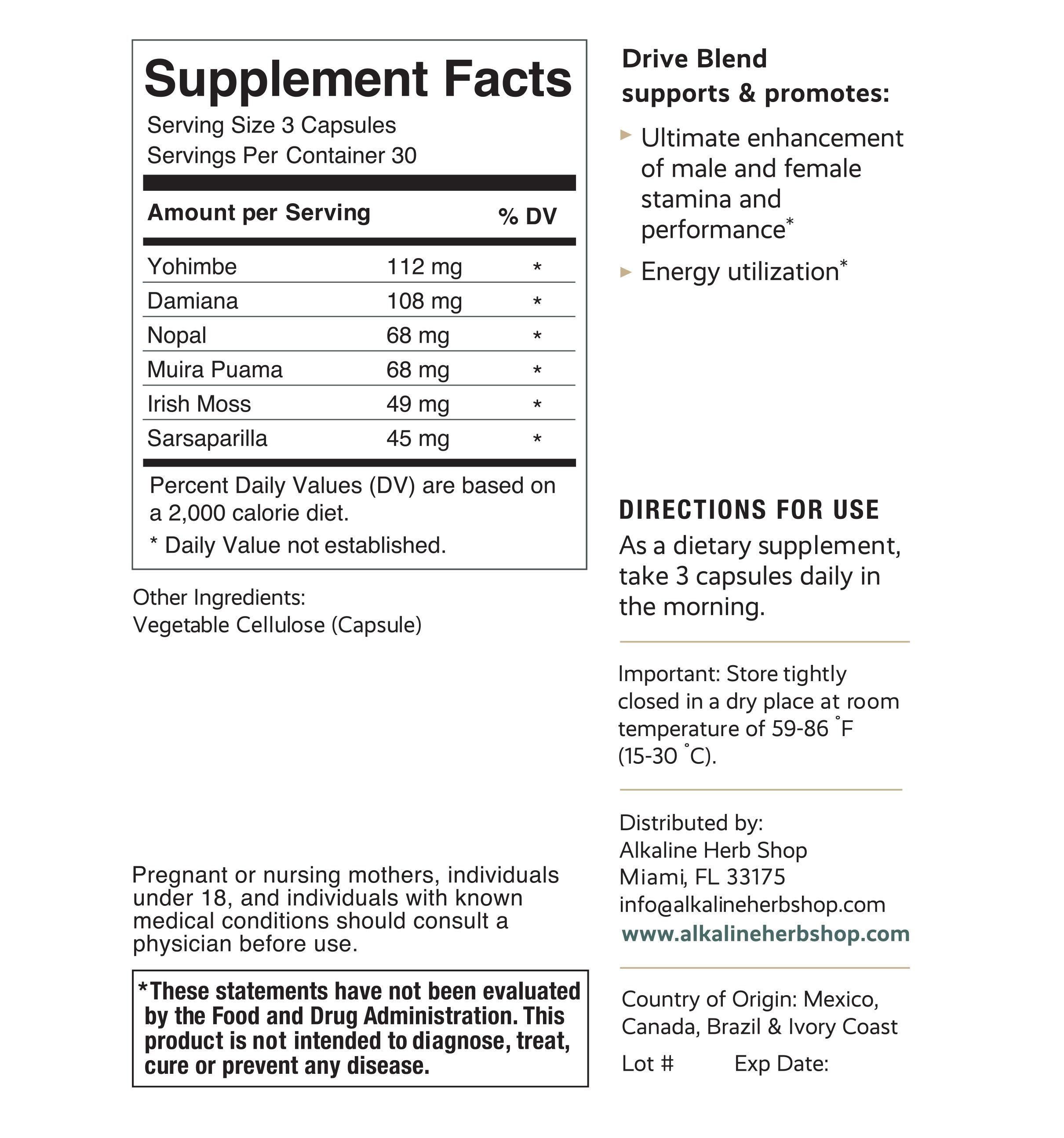 Drive Supplement Alkaline Herb Shop