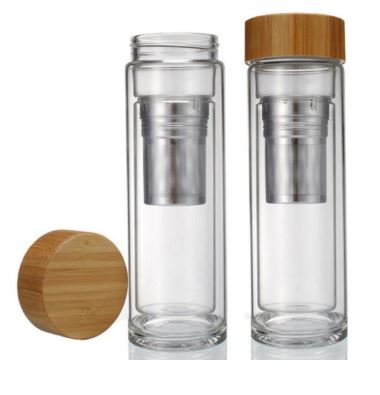Double Wall Glass Drink Stainless Steel Tea Inf...